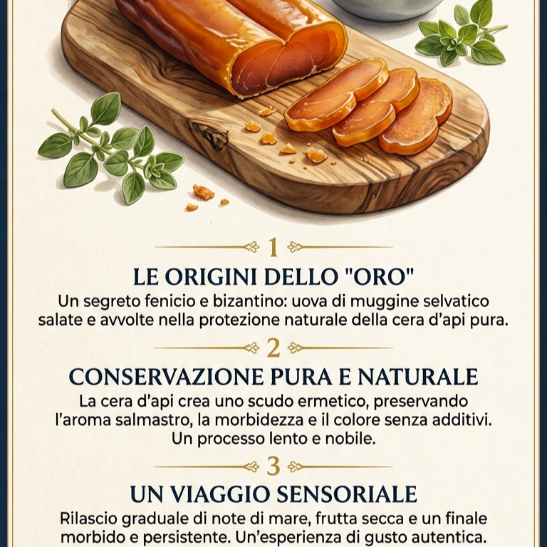 Antichi Sapori Carlofortini — Cofanetto inciso di Bottarga Artigianale