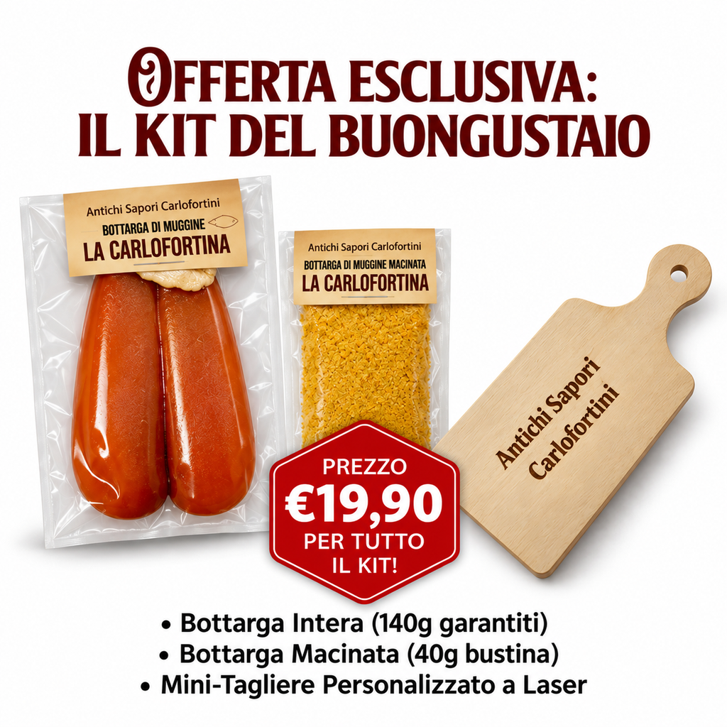Kit del Buongustaio — Bottarga Intera, Macinata e Taglierino Omaggio