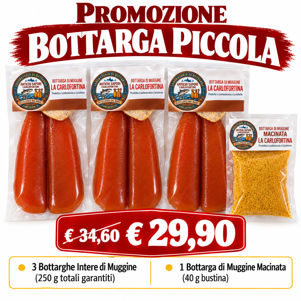 Promo Bottarga Piccola — 3 Bottarghe Intere + Macinata