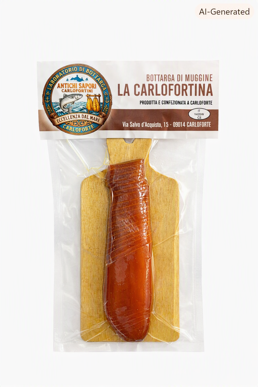 Taglierino 90 g di Bottarga di Muggine Affettata, Antichi Sapori Carlofortini, Carloforte, Sardegna