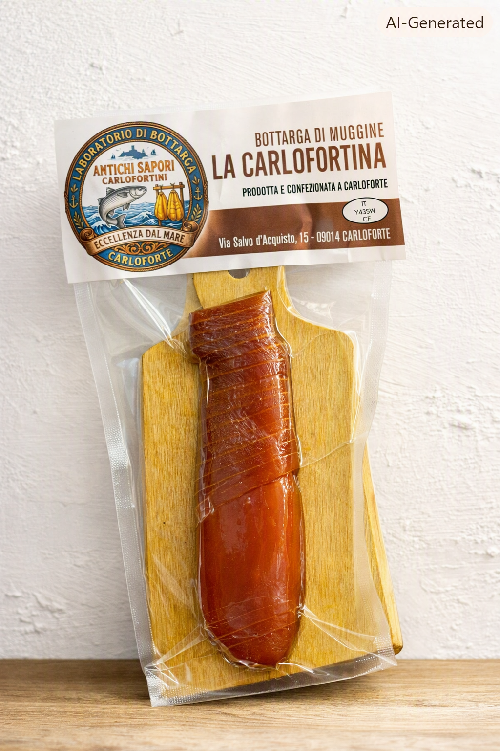 Taglierino 90 g di Bottarga di Muggine Affettata, Antichi Sapori Carlofortini, Carloforte, Sardegna